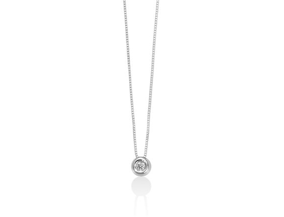 Collana Miluna Donna COLLIER PUNTO LUCE in Oro Diamante 0.20 Ct CLD3924-020G7 - CLD3924-020G7